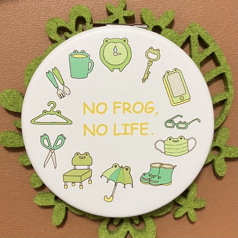 NO FROG,NO LIEE.  オリジナルコンパクトミラー