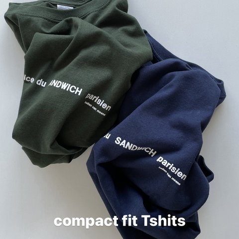 【NEW】compact fit Tシャツ /  SANDWICH  parisien / ネイビー