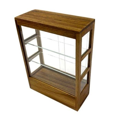 木製3段棚背面ガラス扉ショーケース ディスプレイ