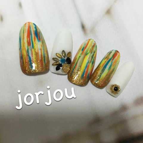 ネイルチップ ランダムmixストライプnail