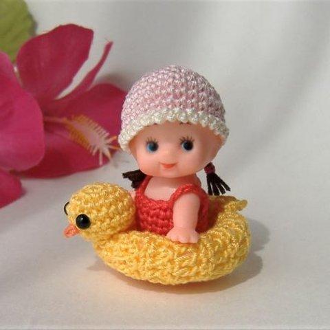 アヒル浮き輪❁女の子 　着ぐるみ　あみぐるみ　Kewpie　doll   置物