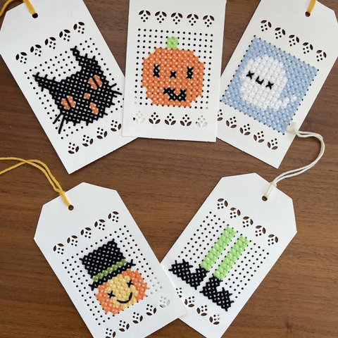 【送料込】ハロウィン刺繍タグ★Bセット