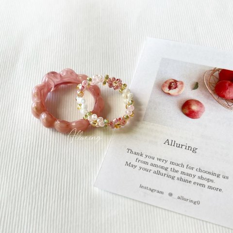 【Set ring】bouquet ring set 🌸 pink