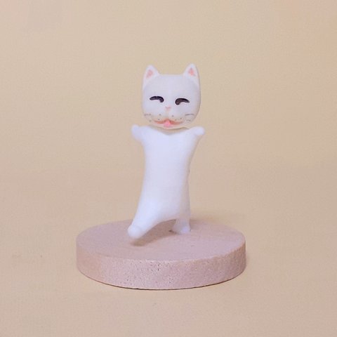 猫のフィギュア 江戸川しっぽ倶楽部 【M115】白猫002