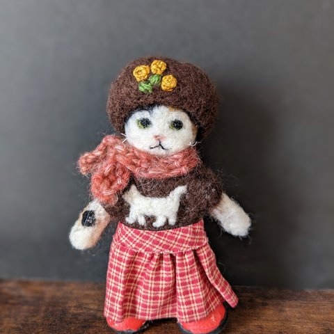 三毛猫　羊毛フェルト猫　可愛い猫