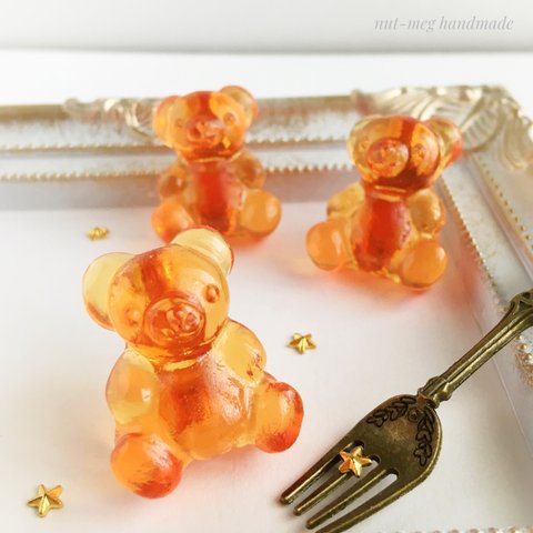 グミベアーブローチ・オレンジ(Gummy bear brooch/orange/スイーツデコ/フェイクスイーツ/フェイクフード/食品サンプル)