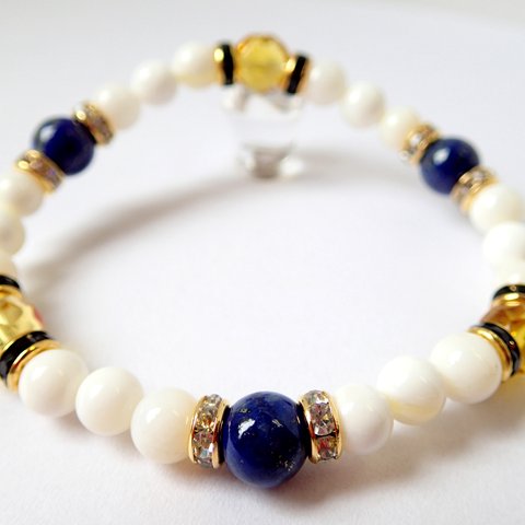 Lapislazuli＆Citrine／ラピスラズリとシトリンのブレスレット