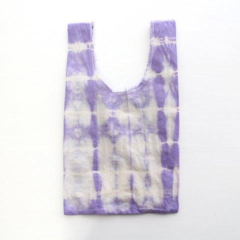 コンビニサイズ　エコバッグ_purple shibori