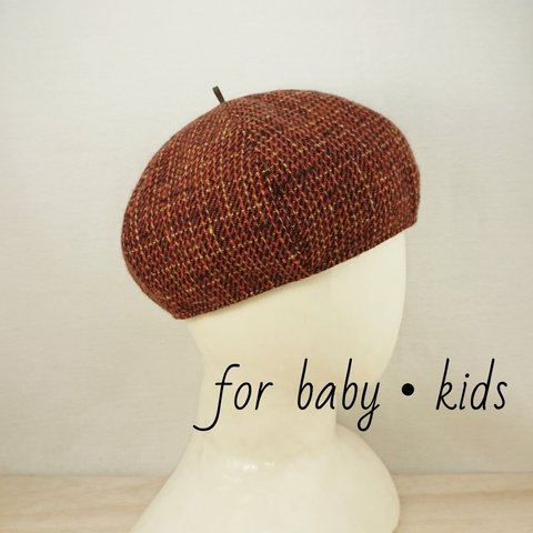 ＊baby・kids＊Tweed  beret   orange 