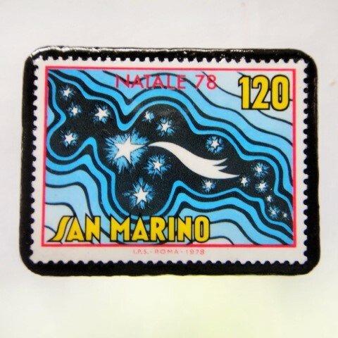 サンマリノ　クリスマス切手ブローチ263