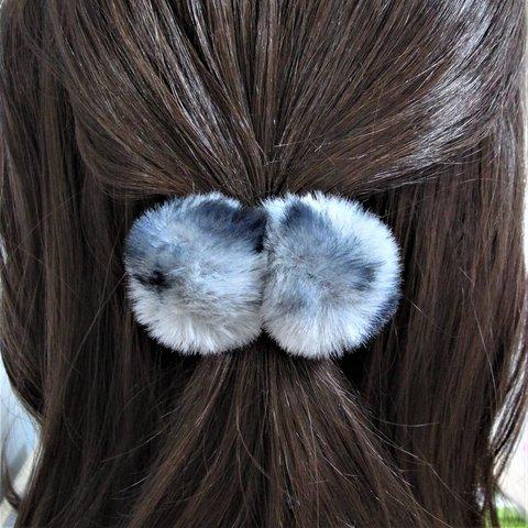 ヘアゴム フェイクファー キッズから大人まで 髪飾り ヘアアクセサリー グレーアニマル