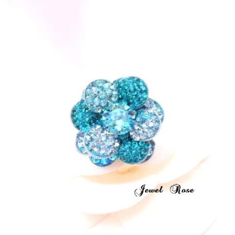  Cameria ring ～ocean blue・グルーデコ