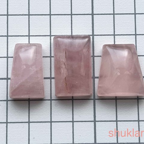 ◎ 桜色 3個セット130ct ◎ ローズクォーツ (ルース)