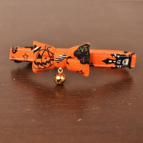 ハッピーハロウィン🎃Orange【蝶ネクタイ】＊猫(&小型犬)首輪