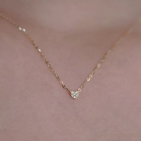 pre order ＊ tiny heart pave necklace