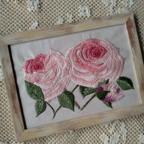 ✨手刺繍額✨薔薇🌹✨