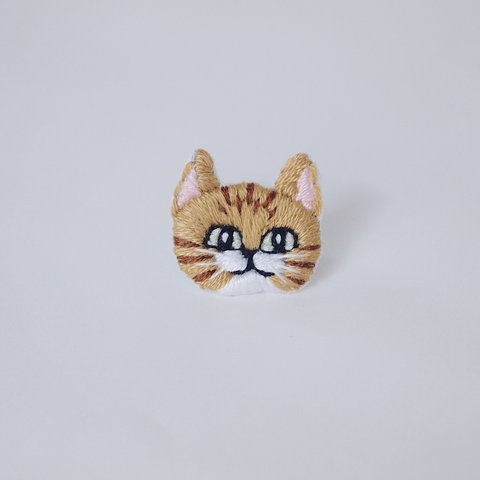 猫 手刺繍ステッカーシール