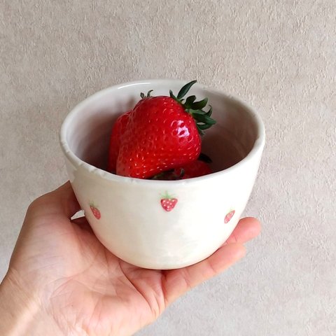 陶のデザートカップ【山武市のイチゴ】
