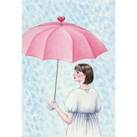 ポストカード2枚セット『憧れのあいあい傘』No.4