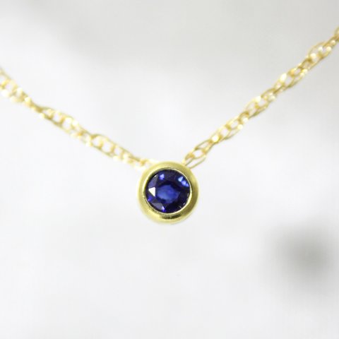 14kgf＊9月誕生石＊サファイア＊天然石＊ネックレス【金】birthstone sapphire necklace