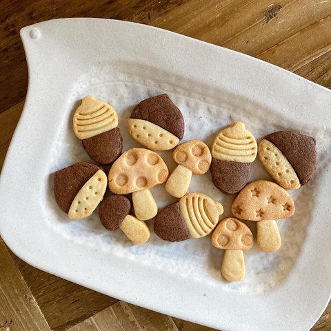 【種類選択】秋のどんぐり、栗、きのこクッキー型