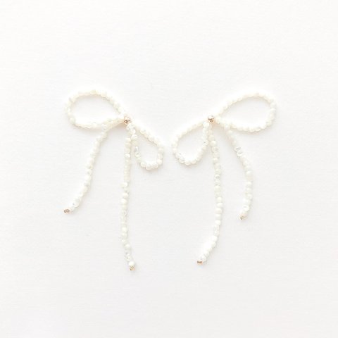 PIERCE:「White」 grain ribbon