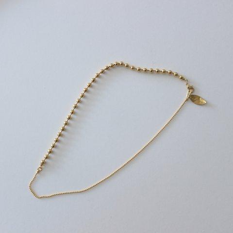 Leaf 真鍮 short necklace 36cm ゴールド