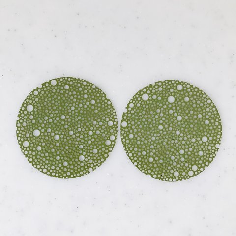 Green Filigree Dotted Circle Parts