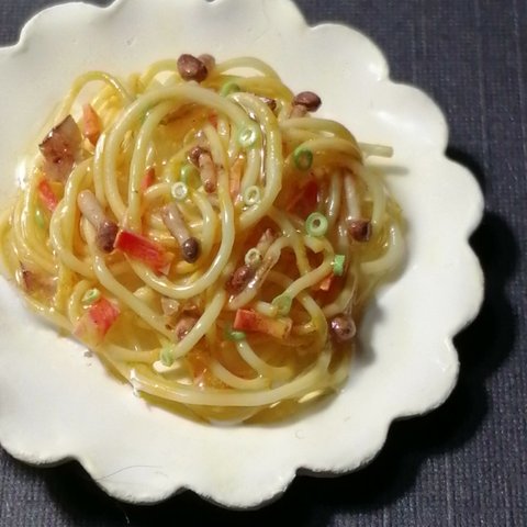 樹脂粘土で作ったパスタ