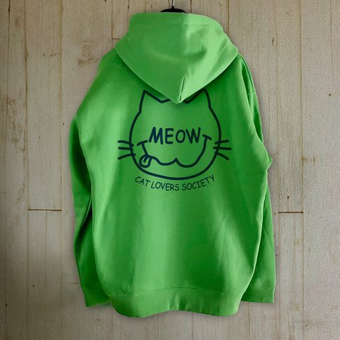 CAT LOVERS SOCIETY / GREEN / プルオーバーパーカー