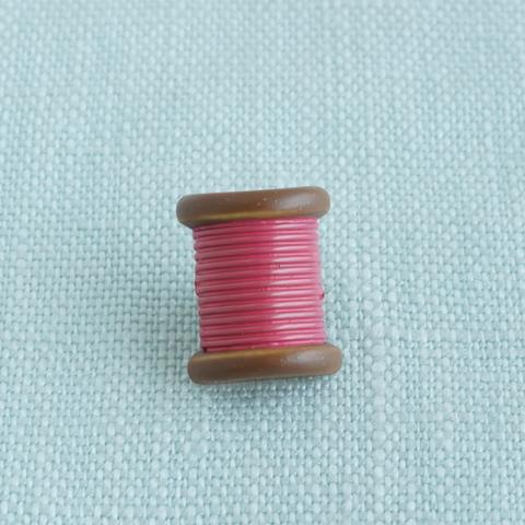 (2個) 12mm フランス製 糸巻きのボタン　ピンク
