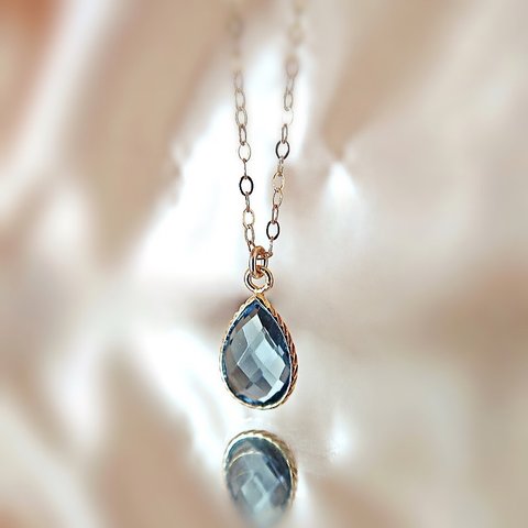 14KGF/ TEARDROP TANZANITE NECKLACE