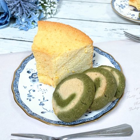 レモンシフォンケーキ＆抹茶,日本茶クッキーのプチギフトセット