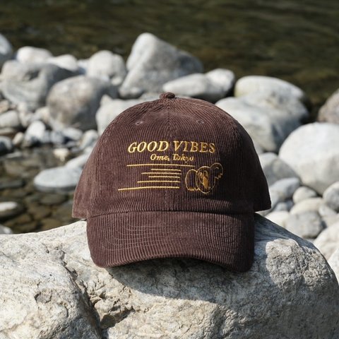 BROWN / OME GOOD VIBES CAP 