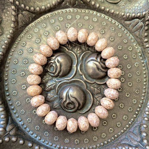 【1連25コセット】JIRI＊IVANA#czech beads#チェコビーズ　rondel9✖️6㍉lustar pink