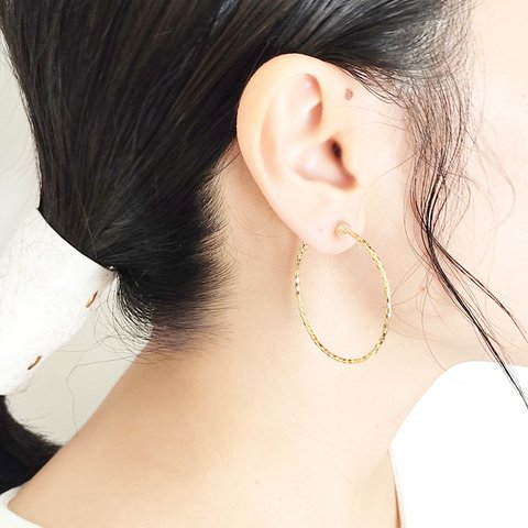 イヤリング[Shiny hoop/Gold]