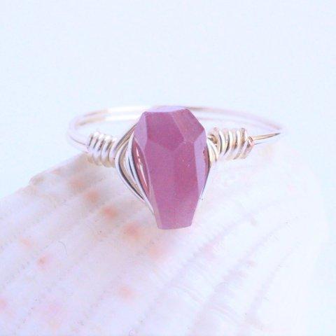 アフリカ産 ルビー タンブル　Wire　Ring