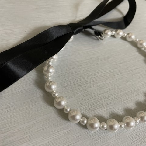 ribbon pearl choker