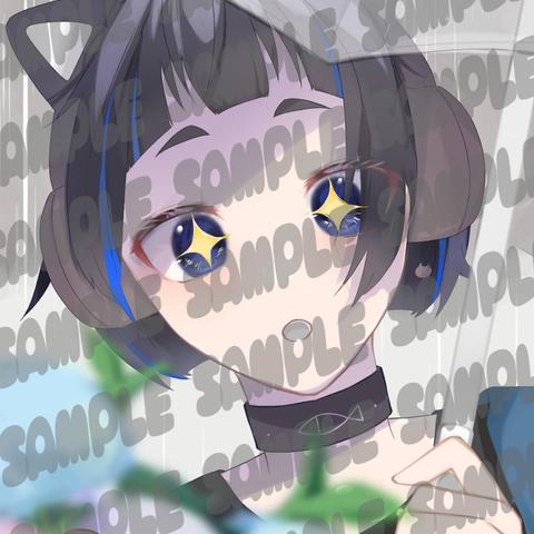 【ポストカード】恋音カレンダー6月分イラスト🐈‍⬛💙