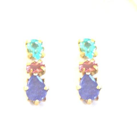 - natsu - Tanzanite & Pink Tourmaline & Apatite Earrings