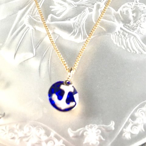 👒Sea  necklace     アンカー・マジェステックブルー　🌊マリンネックレス