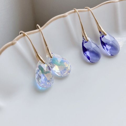 【再販×2】drop crystal pierce