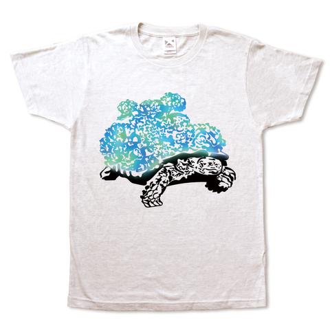 紫陽花カメの手刷りやわらかTシャツ