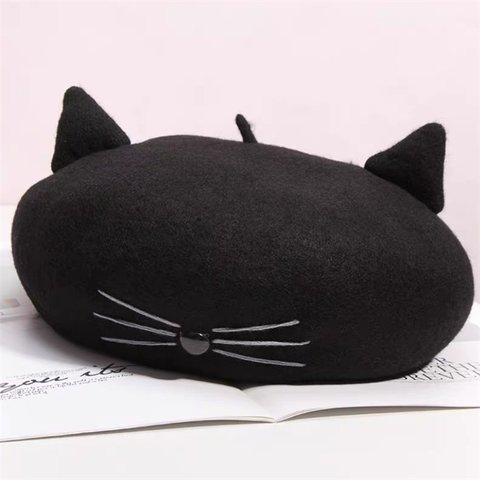 新品*猫*春*秋 *ベレー帽*おしゃれ *大人ベレー帽*何でも合わせられる