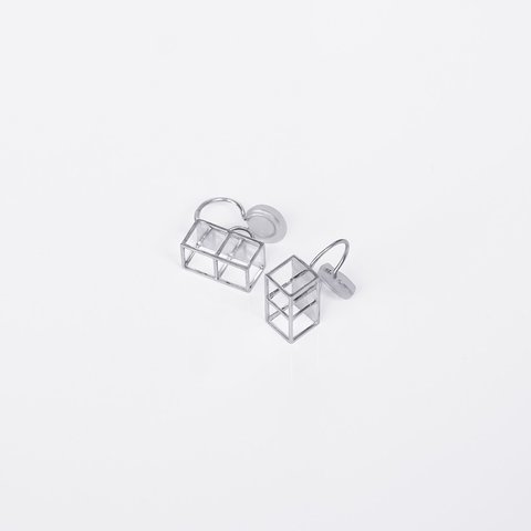 シンプルイヤリング　Mushiao（むしあお）Block シルバーイヤリング Silver Silver925 Silver earrings イヤリング Earring シルバー シルバー925