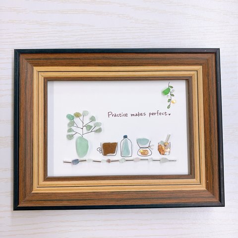 シーグラスアート　coffee botanical ☕️🪴