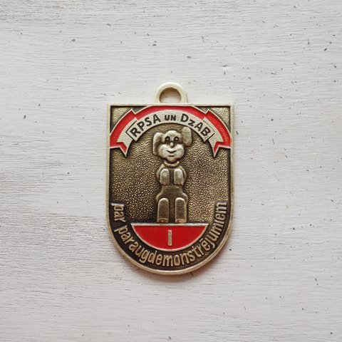 旧ソビエト製(USSR) ヴィンテージ 1970s ドッグタグ ゴールド 55×41mm