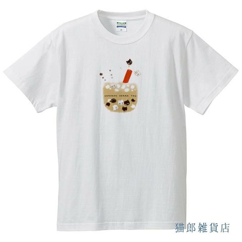 コットンＴシャツ　猫郎雑貨店　たぴおか猫　150～ＸL