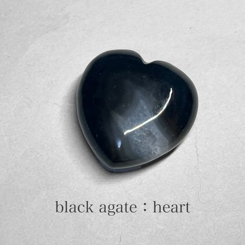 black agate：heart / ブラックアゲート：ハート C