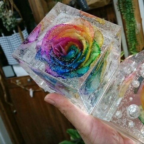 大輪レインボー薔薇(アイスフラワー)